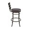Armen Living Natya Swivel Counter or Bar Stool in Mocha Finish with Brown Faux Leather 840254333659 - alternate 3